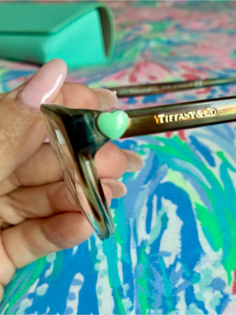 Tiffany & Co. Turquoise & Tortoiseshell Glasses with Tiffany & Co Case
